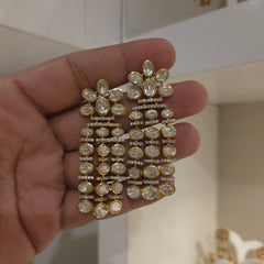 Tulsi moissanite polki earrings