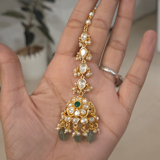 Kanika moissanite Polki maangtikka