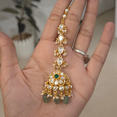Kanika moissanite Polki maangtikka