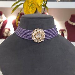 Mahreen moissanite polki choker set .