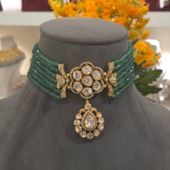 Mehraz moissanite polki choker set