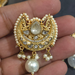 Nazneen fusion kundan polki necklace set