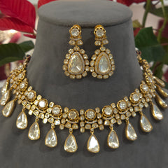 Amrita moissanite polki necklace set