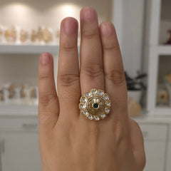 Jyoti moissanite polki ring
