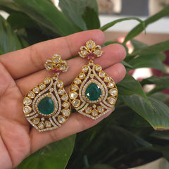 Anamika Silver foil polki set