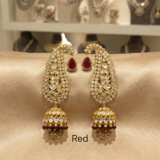 Hezal moissanite polki karnfhool earrings