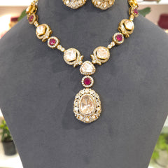 Meenali Mossonite polki set