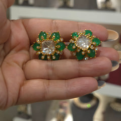 Dilshaan moissanite polki and doublets studs