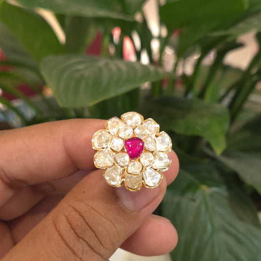 Smitha moissanite polki ring