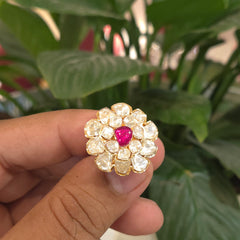 Smitha moissanite polki ring