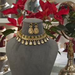 Amrita moissanite polki necklace set