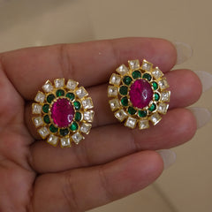 Maya moissanite polki studs