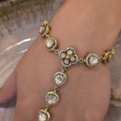 Ansha Moissanite polki Hathphool