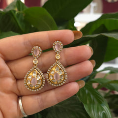 Rose polki necklace set