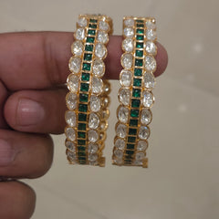 Raavi moissanite polki bangles