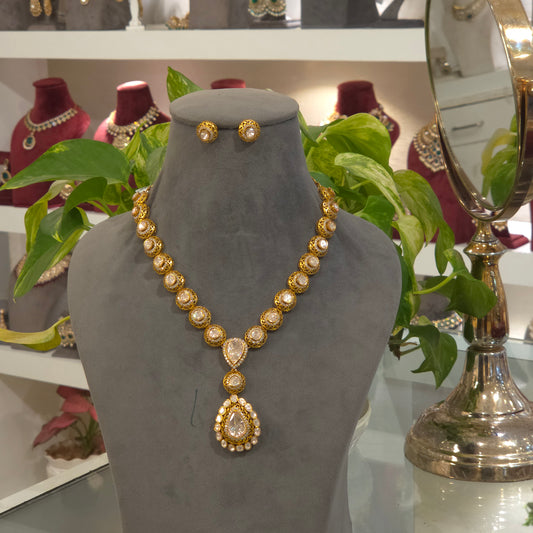 Veena moissanite polki set