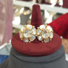 Manjula moissanite polki studs