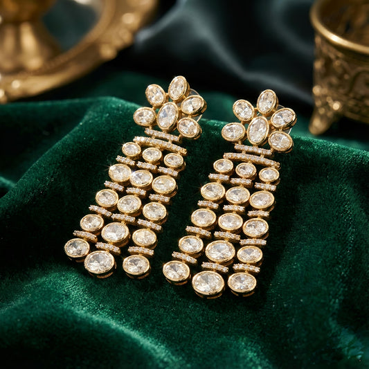 Tulsi moissanite polki earrings