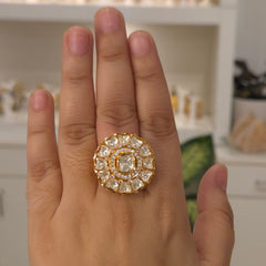Manu moissanite polki ring