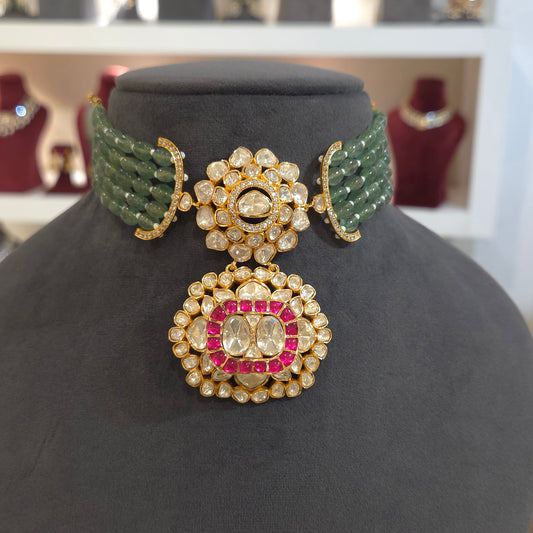 Zeenat moissanite polki choker