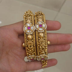 Diksha antique gold bangles