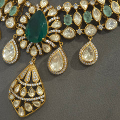 Myra moissanite polki necklace set