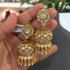 Adamya moissanite polki jhumka