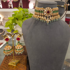 Heena moissanite polki choker set