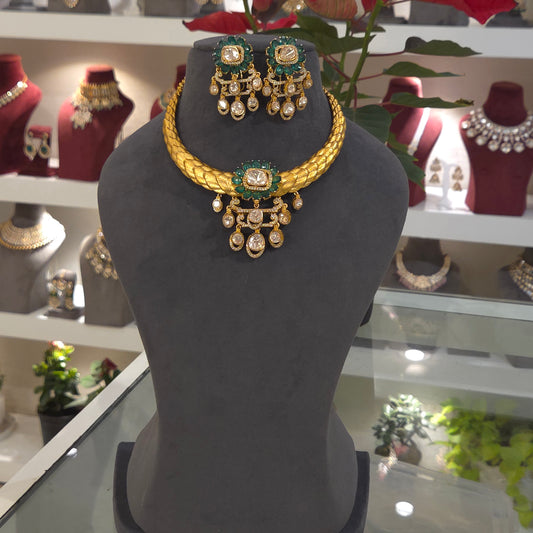Rishika moissanite polki set