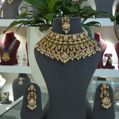 Lotus bridal necklace set