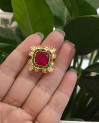 Hemanshi moissanite polki ring