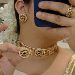 Adhira golden choker set