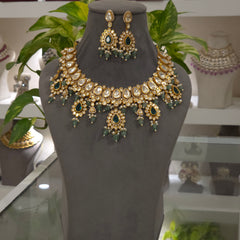 Mehandi moissanite polki set