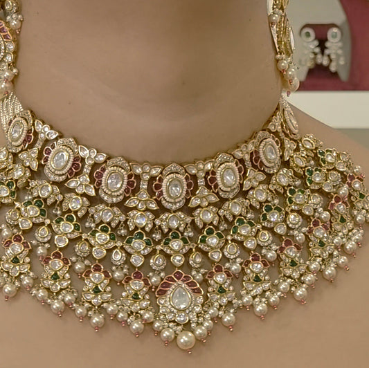 Lotus bridal necklace set