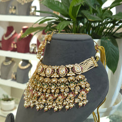 Lotus bridal necklace set