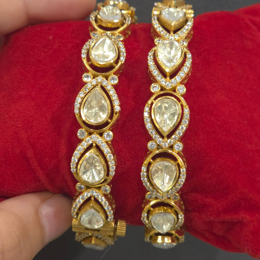 Manvi mossanite polki bangles