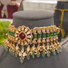 Heena moissanite polki choker set