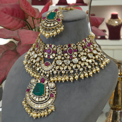 Agam moissanite polki set