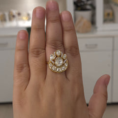 Nikki moissanite polki ring