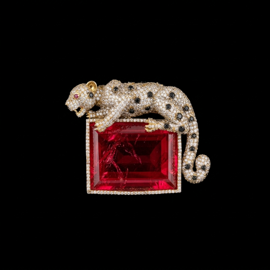 Jaguar doublet brooch