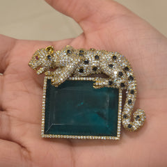 Jaguar doublet brooch
