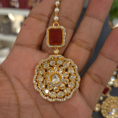 Mukta moissanite polki set