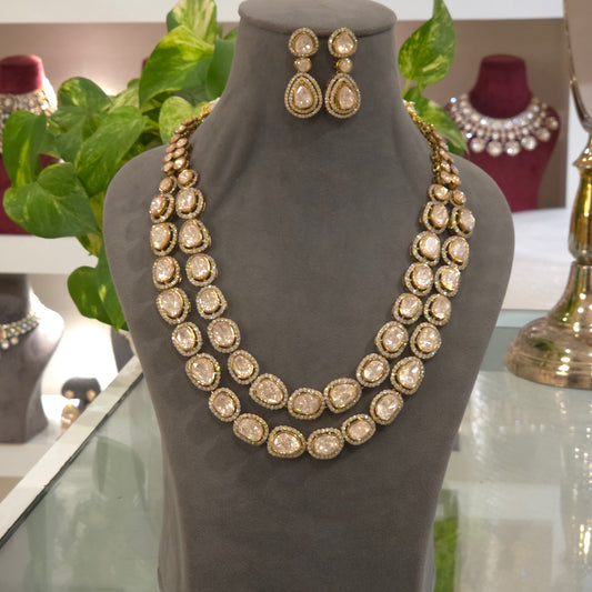 Shreya Moissanite polki necklace set