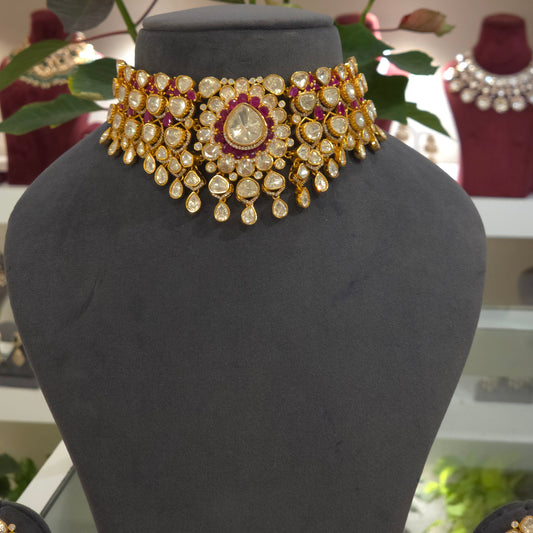 Priyanshi moissanite polki set
