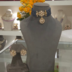 Mehraz moissanite polki choker set