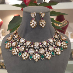 Rehana moissanite polki victorian set