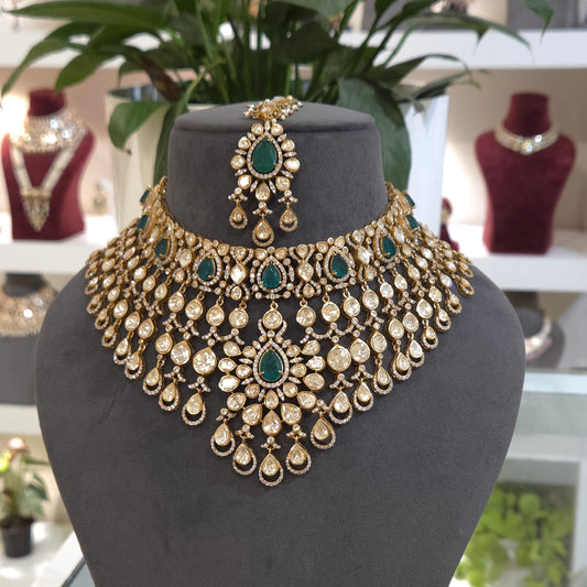 Mehak moissanite polki set .