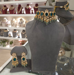 Mili moissanite polki choker set