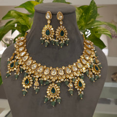 Mehandi moissanite polki set