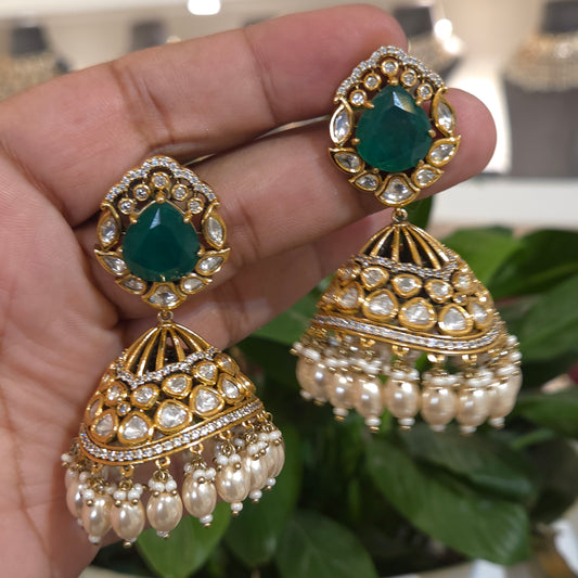 Anshi polki jhumka